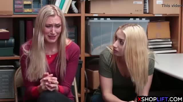 Blonde teen fucked because thief mom stole something